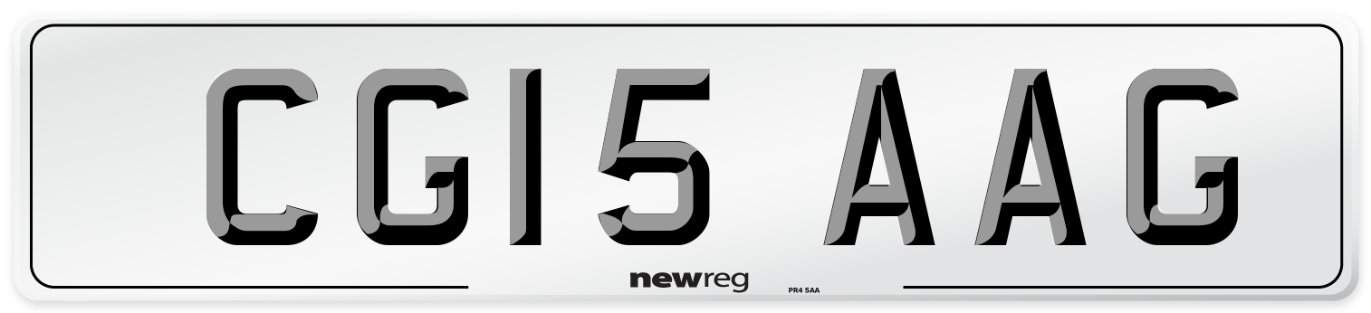 CG15 AAG Number Plate from New Reg
